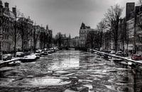 Frozen canals of Amsterdam