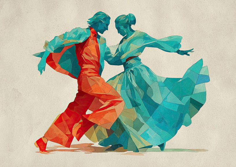 Tanzendes Paar | Gemeinsam in Bewegung von Wunderbare Kunst