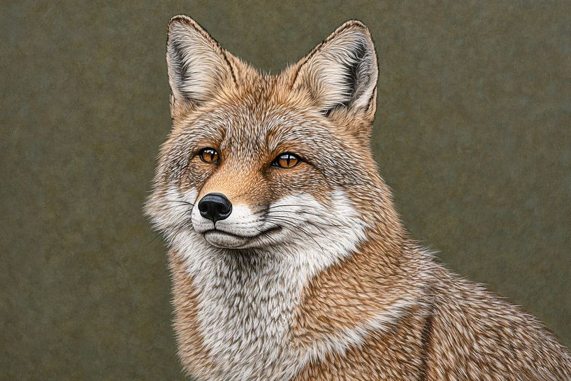 Detaillierte realistische Malerei Fuchs von Imperial Art House