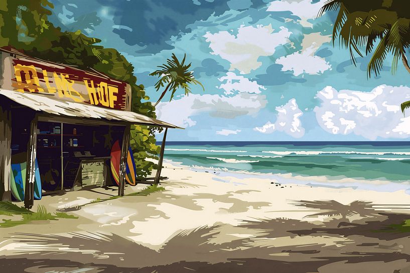 Paradis du surf sur l'azur par Art & Soul Creations