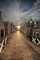 Hindeloopen Sonnenuntergang am Ende der Straße die "oude Weide"