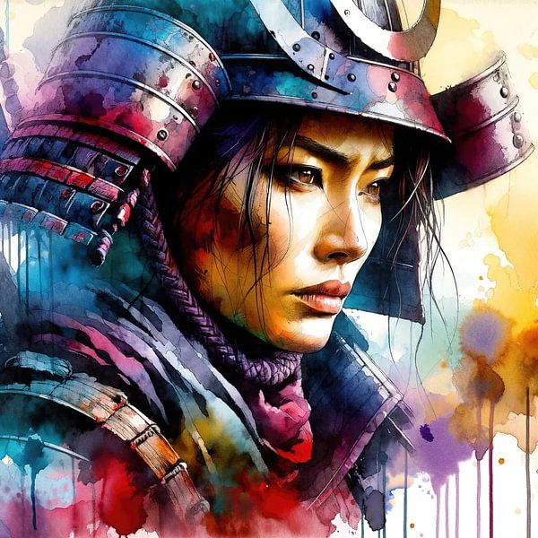 Mächtige asiatische Kriegerin #1 von Chromatic Fusion Studio