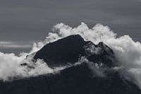 Mountain peak in the clouds