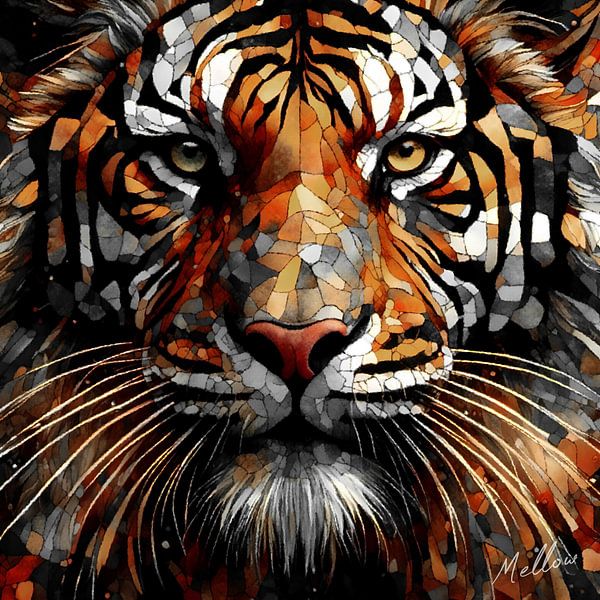 Tiger-Porträt von Mellow Art