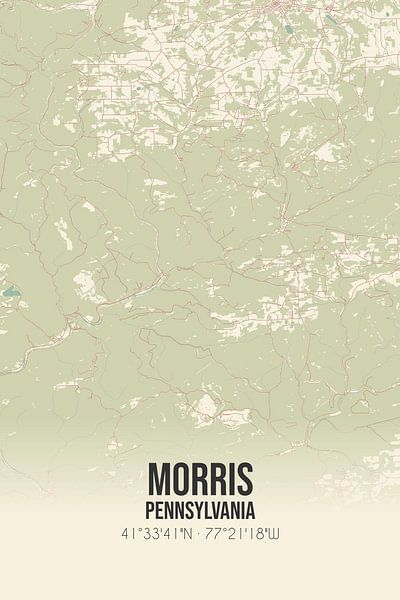 Alte Karte von Morris (Pennsylvania), USA. von Ortsdrucke