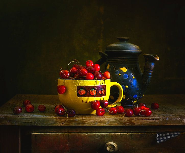 still life with cherries by Mykhailo Sherman