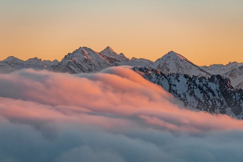Coucher de soleil dans les Alpes de l'Allgäu par Leo Schindzielorz