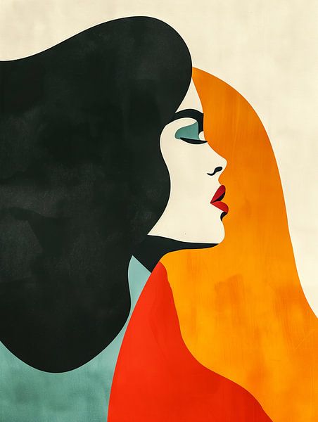 Serenity - Abstract Portrait of Female Silhouette by Roger VDB