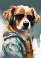 chien peinture à l'huile