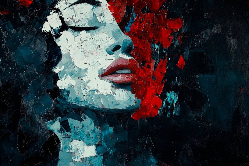 Kunstvolle Stille in rotem Traum von Poster Art Shop