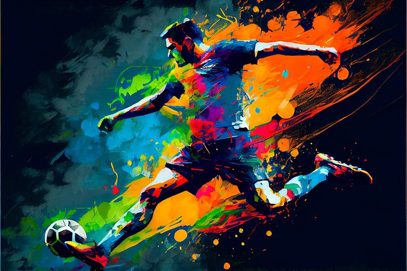 Impressionistisches Gemälde eines Fußballers. Teil 2 von Maarten Knops