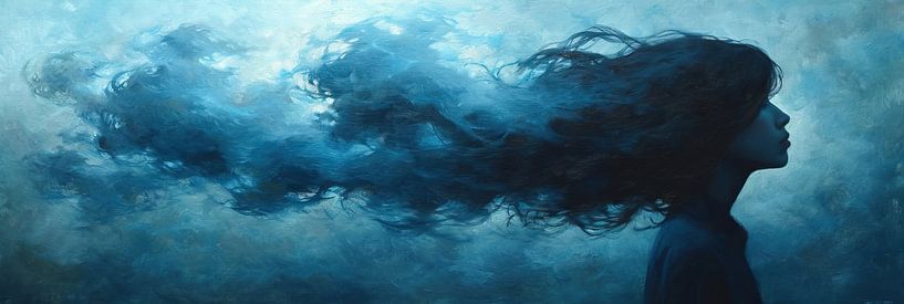 Frau Blau Abstrakt | Cerulean Hush von Kunst Laune