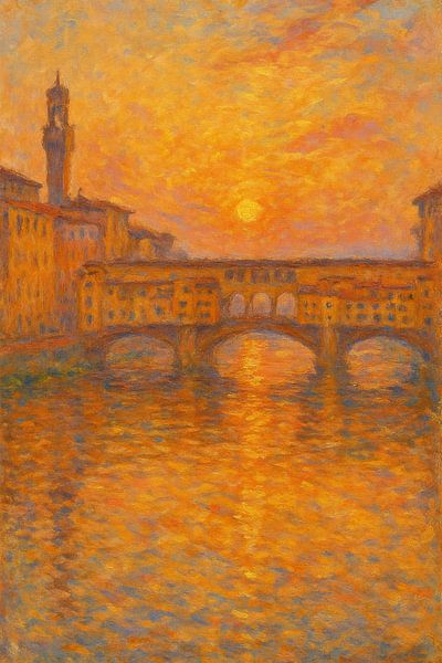 Florence éternelle - Ponte Vecchio paysage au coucher du soleil par Travel Shop