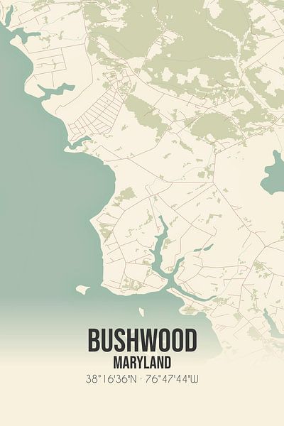 Vintage map of Bushwood (Maryland), USA. by Prints of Place