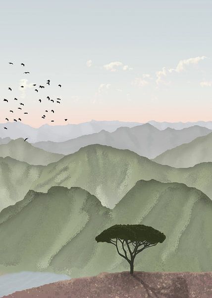 Green Italian Mountains 2 by True Nature Art