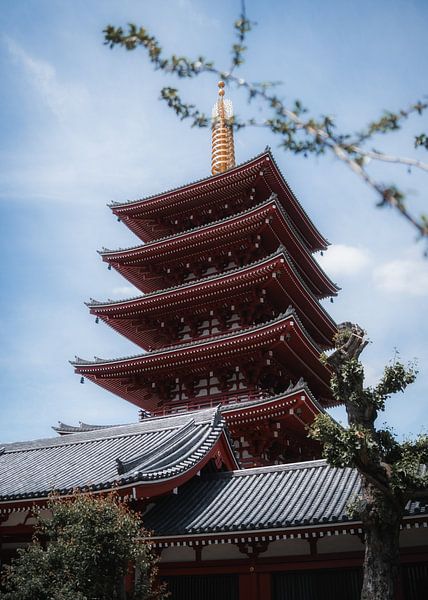 Pagode rouge au Japon par fromkevin