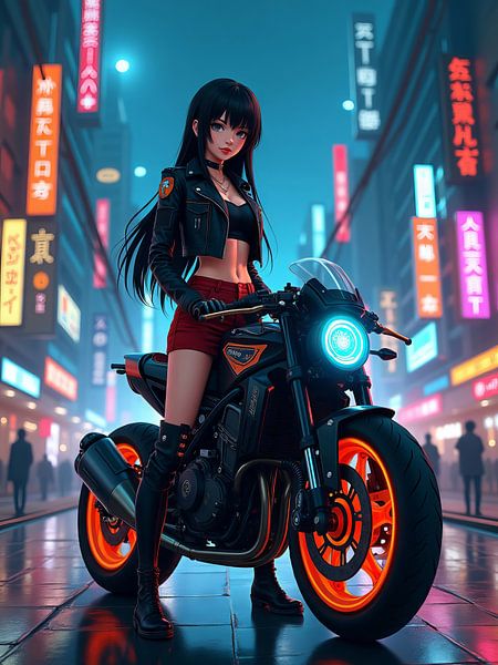 A cyberpunk city at night by hisam colours