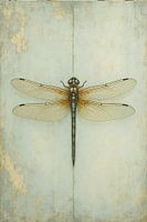 Libelle auf Vintage blau | minimalistische Natur Kunstwerk