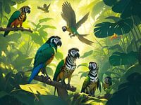 Papageien im Dschungel