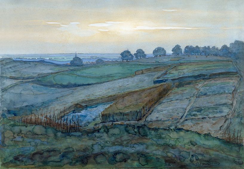 Landschaft bei Arnheim, Piet Mondriaan von Meisterhafte Meister