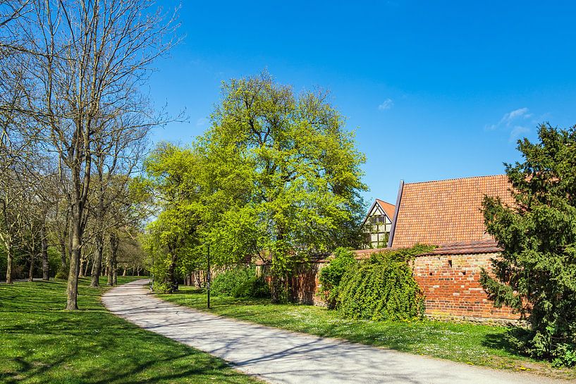 Weg an der Stadtmauer in der Hansestadt Rostock von Rico Ködder