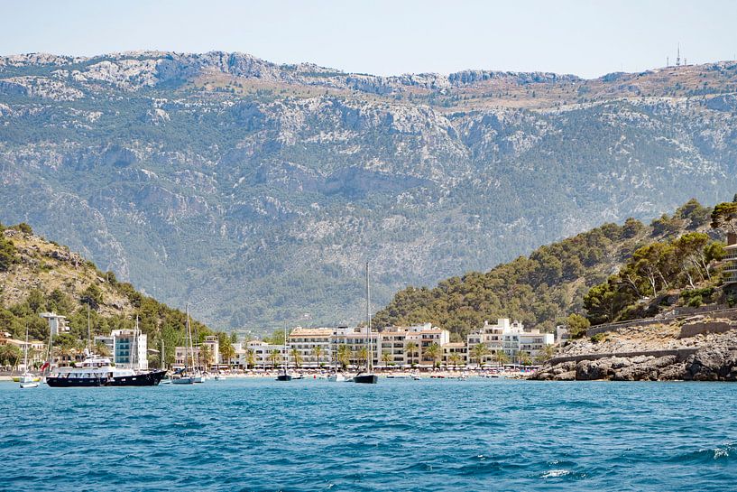 View of Port de Sóller from the water by Evelien Oerlemans