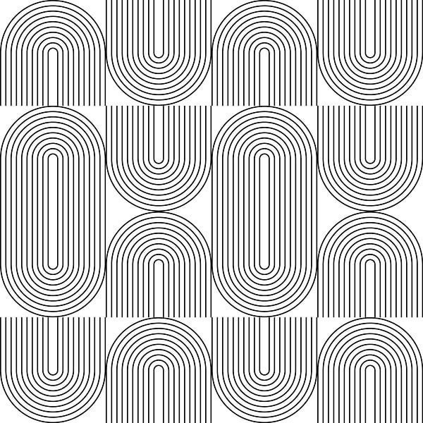 Retro 1920 vintage geometrische vormen patroon in Bauhaus stijl no. 4 van Dina Dankers