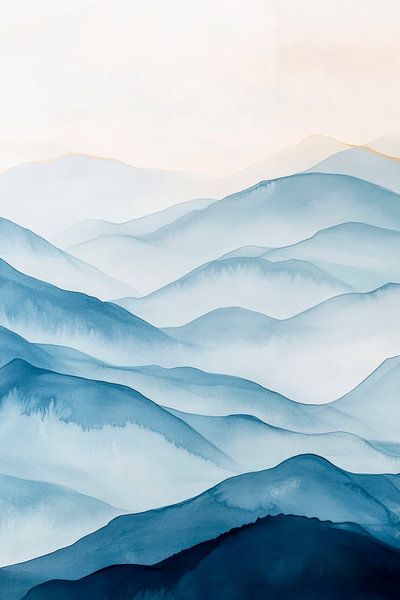 Blue hills in the soft mist by Poster Art Shop