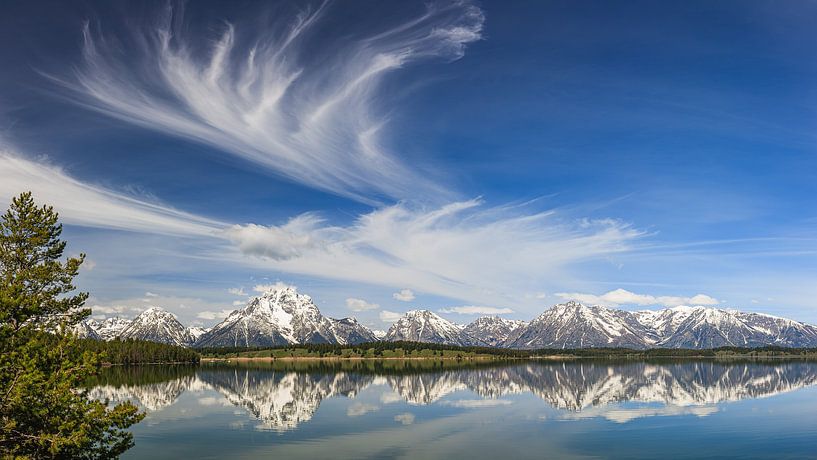 Le miroir des montagnes Grand Teton à Jackson Lake, Wyoming par Henk Meijer Photography