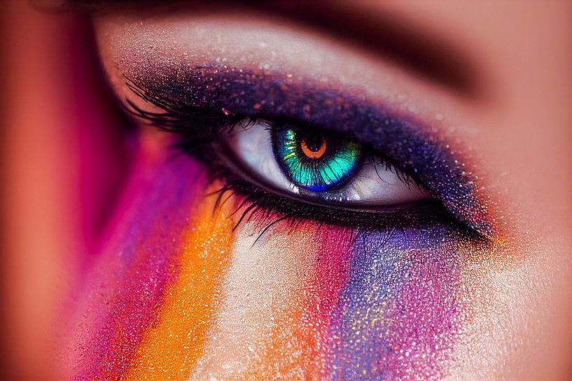 colourful woman eye make-up, art illustration 02 by Animaflora PicsStock