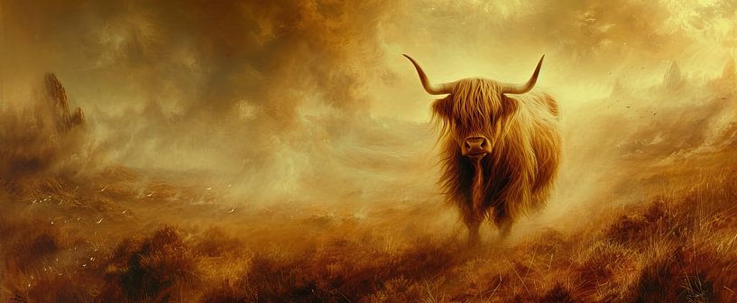 Schottische Highlander abstrakte Malerei von Blickfänger Gemälde