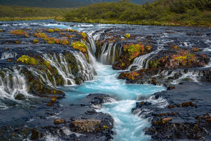 De verbluffende blauwe waterval Bruarfoss in IJsland van Thilo Wagner