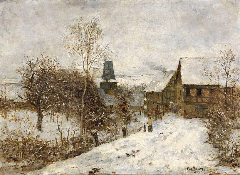 Paul Baum.Winter in Overweimar by 1000 Schilderijen