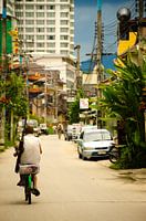 De eenzame fietser in Chiang Mai