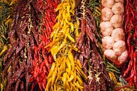 poivrons, ail, coloré, légumes, fruits, marché