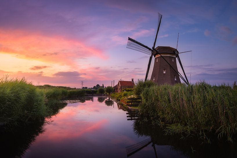 Coucher de soleil au moulin par Niels Dam