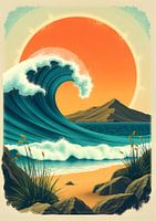 Affiche de surf vintage, la liberté de surfer avec un charme rétro