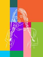 Blocs de couleurs pour filles tressées