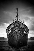 Gestrandetes Boot in Island