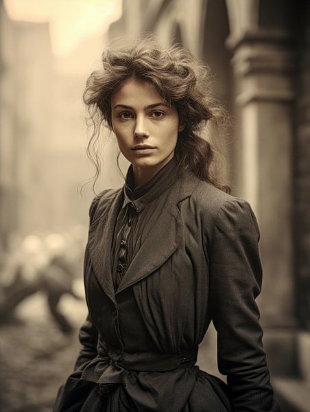 Determination in the streets of the city by Klaus Tesching - Art-AI