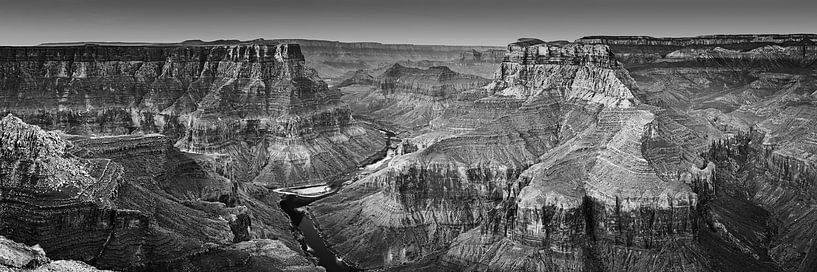 Panorama Confluence Point, Grand Canyon in Black and White by Henk Meijer Photography