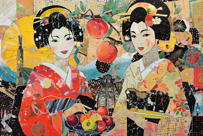 Japanese portrait with fruit by Egon Zitter