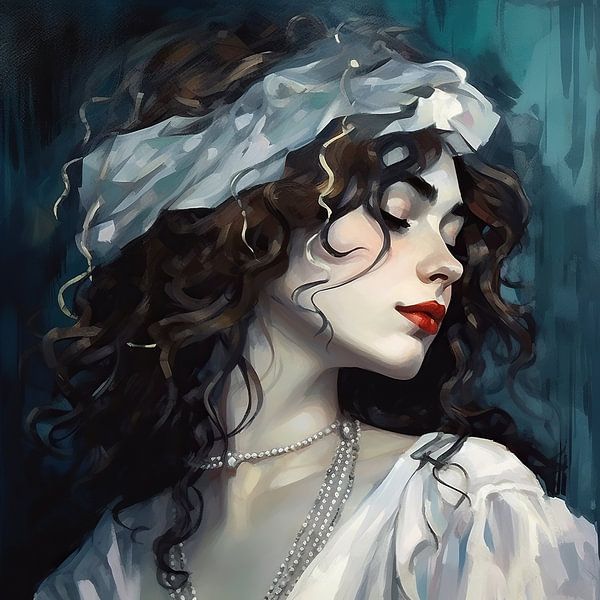 Dunkelblau Modernes Porträt von Blickfänger Gemälde