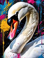 Swan, graffiti