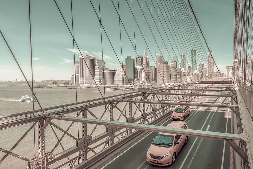 Urbane Impression von der Brooklyn Bridge | urbaner Vintage-Stil von Melanie Viola
