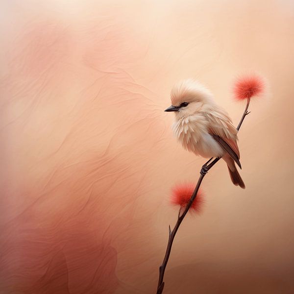 Peachy Bird Serenade by Karina Brouwer