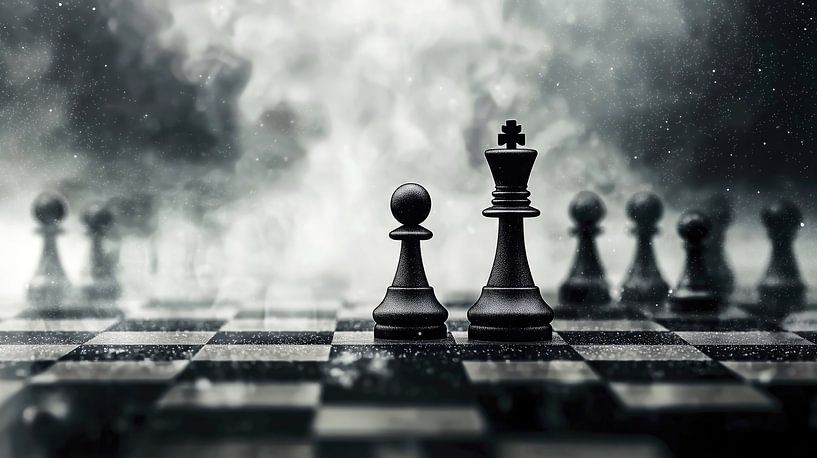 Schwarze Schachfiguren von Frank Heinz