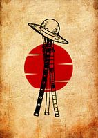 Samurai Schwerter und Hut einteilig