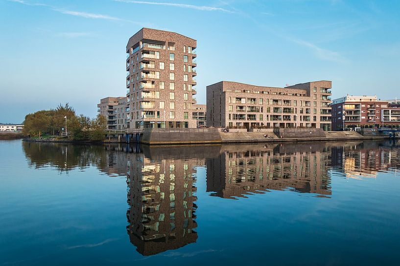Blick auf die Holzhalbinsel in Rostock von Rico Ködder