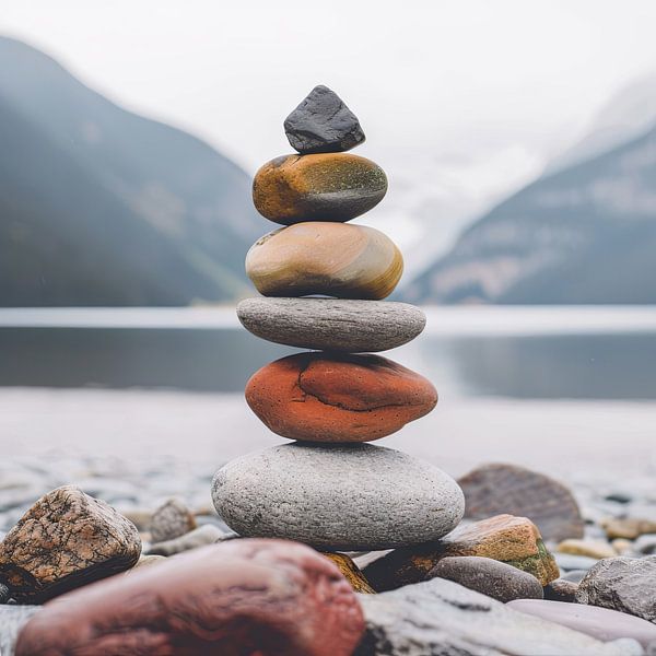 Stone towers by the water by Poster Art Shop